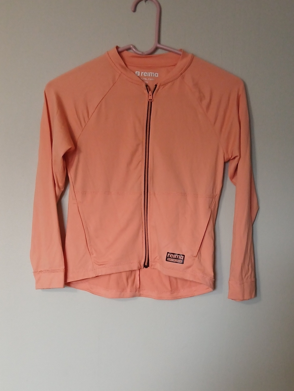 Reima Kids' Peach Zip-Front Xylitol Cooling Top Size 134